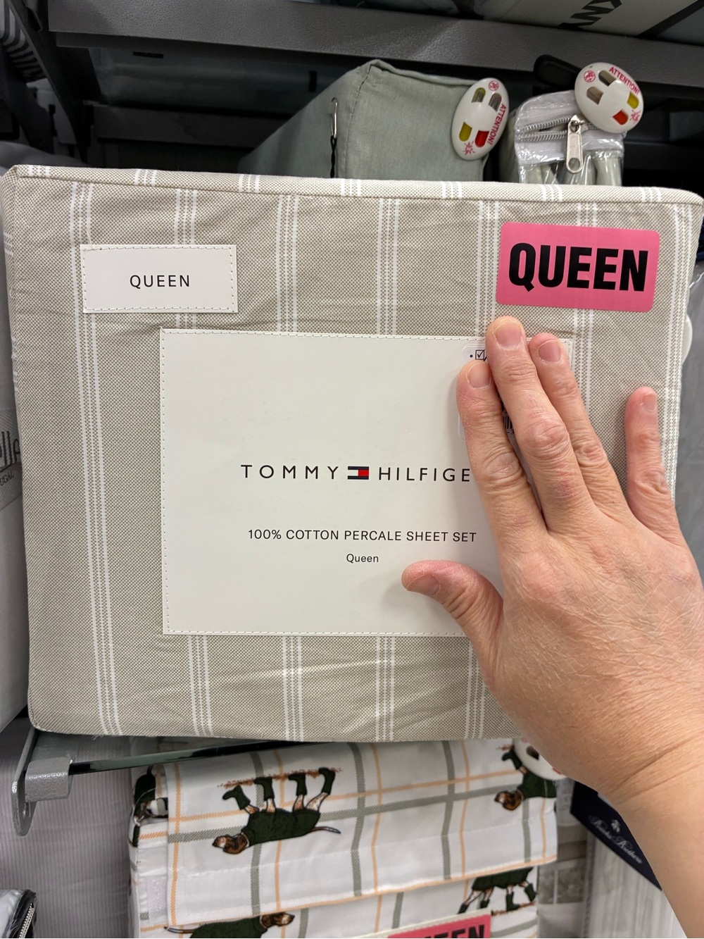 Tommy Hilfiger Neutral Taupe Stripe Queen Sheet Set